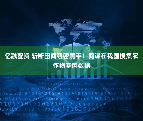 亿融配资 斩断田间窃密黑手！间谍在我国搜集农作物基因数据